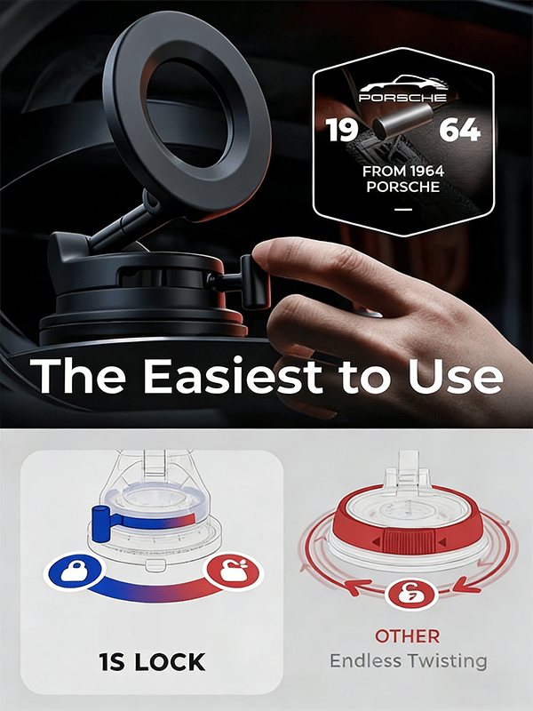 360°Vacuum Car Phone Holder