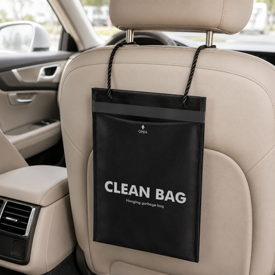 50 Count Disposable Car Trash Bags - Hanging & Stick-On Car Garbage Bags