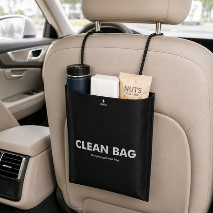 50 Count Disposable Car Trash Bags - Hanging & Stick-On Car Garbage Bags