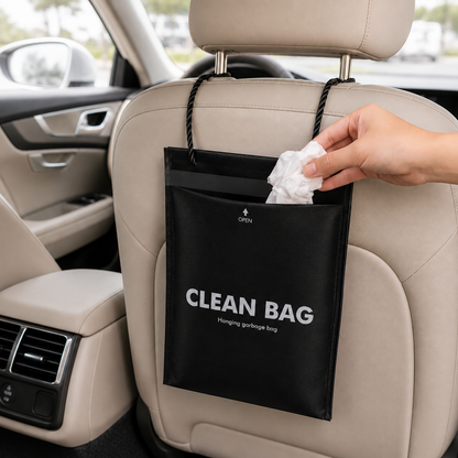 50 Count Disposable Car Trash Bags - Hanging & Stick-On Car Garbage Bags