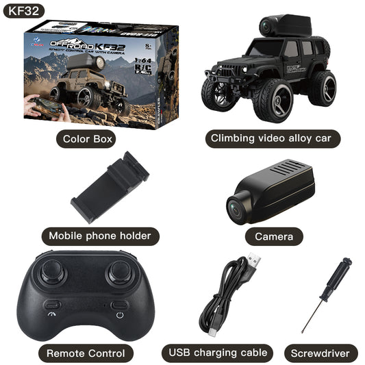 KF32 1:64 full-scale alloy remote-controlled car with camera