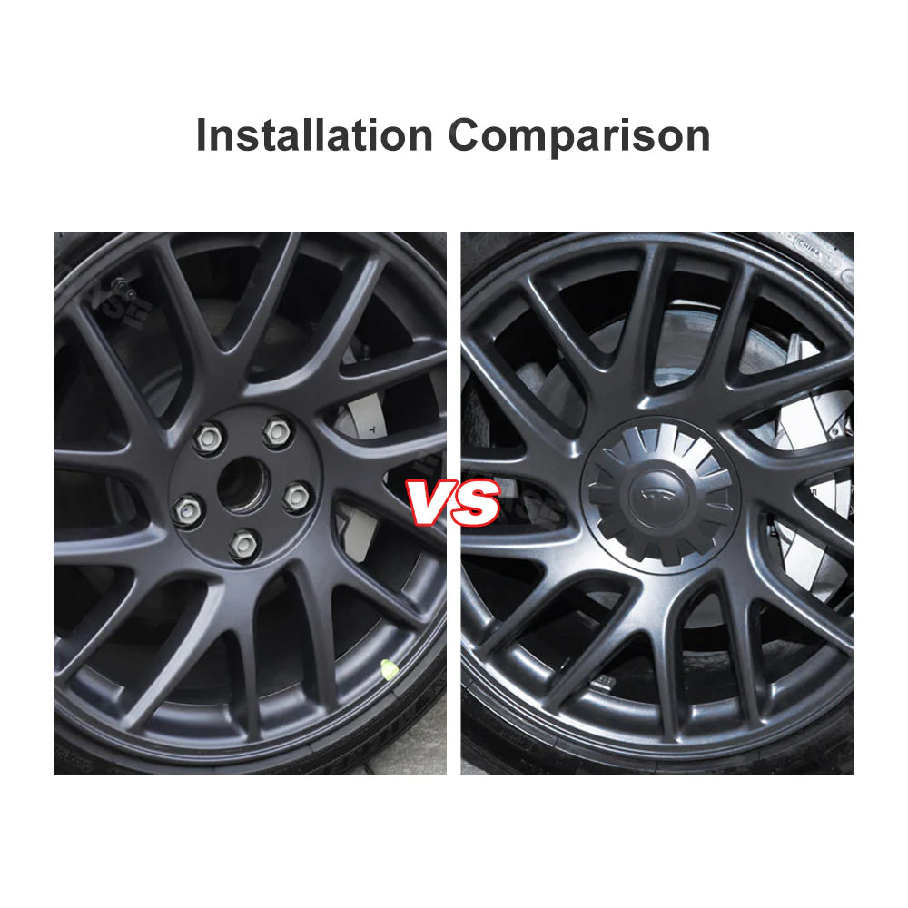 EVCORE Tesla Model 3 Highland Wheel Center Hub Caps 18 Inch Überturbine Wheel Center Caps Kit 4PCS