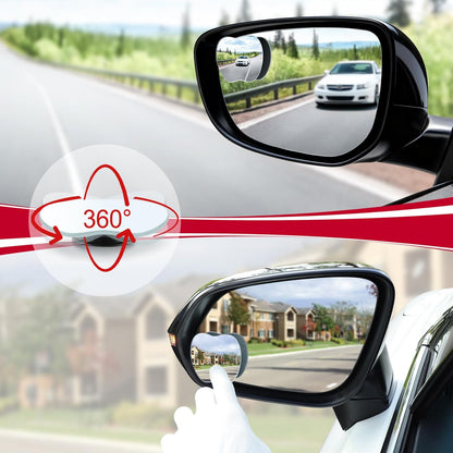 2-Pack Blind Spot Rearview Mirrors – Frameless HD Glass