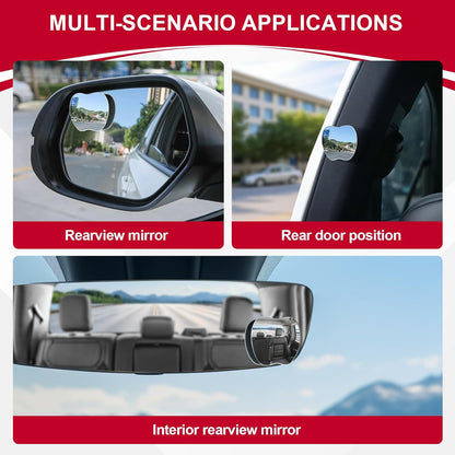 2-Pack Blind Spot Rearview Mirrors – Frameless HD Glass