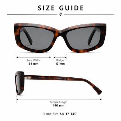 EE01013 Slim Cat-Eye Acetate Sunglasses – TAC Polarized Lenses