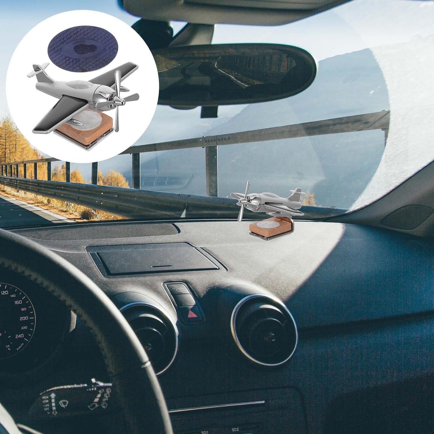 Solar-Powered Rotating Helicopter Car Diffuser