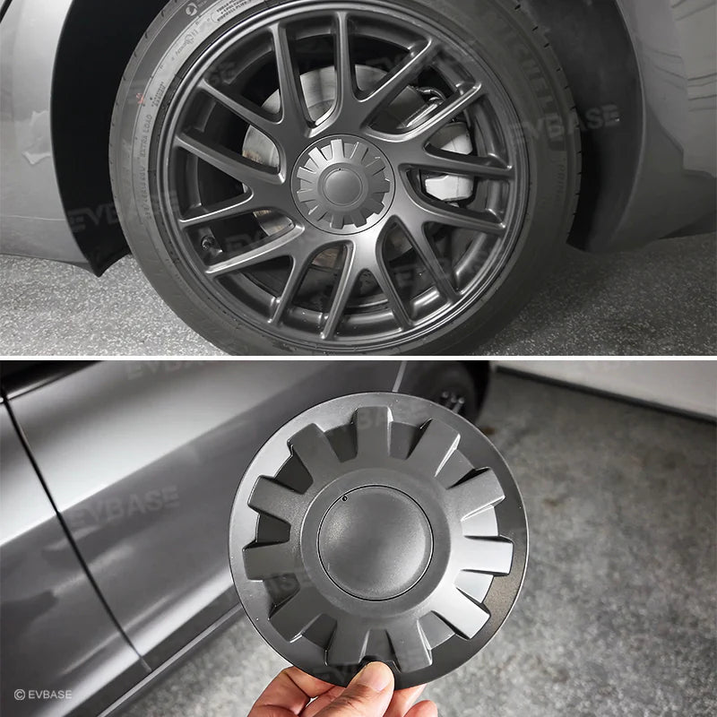 EVCORE Tesla Model 3 Highland Wheel Center Hub Caps 18 Inch Überturbine Wheel Center Caps Kit 4PCS