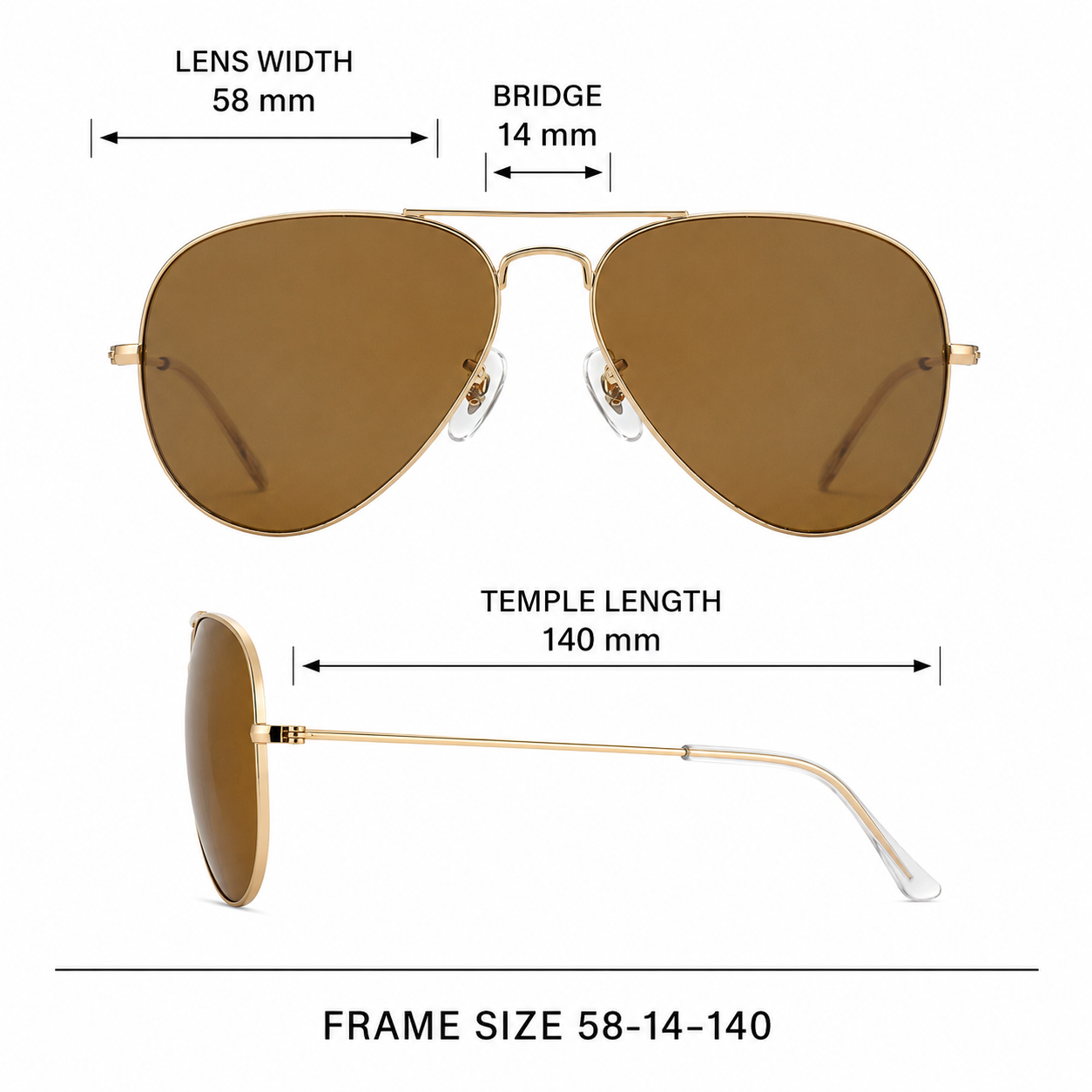 GC001 Classic Teardrop Aviator Sunglasses – Mineral Glass Lenses UV400 Protection