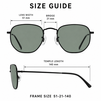 GC005 Square Aviator Sunglasses – Mineral Glass Lenses UV400 Protection