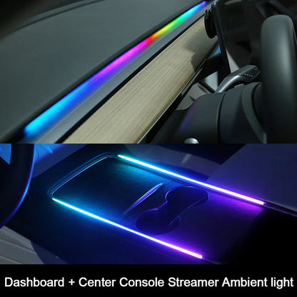 EVCORE Model 3 Y Dashboard Streamer Ambient Light Interior LED Lights Center Console