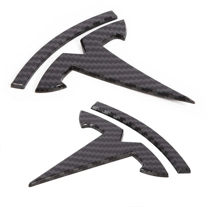 EVCORE Model 3 Y Steering Wheel Front/Rear Trunk Logo ABS Cover Sticker 3pcs