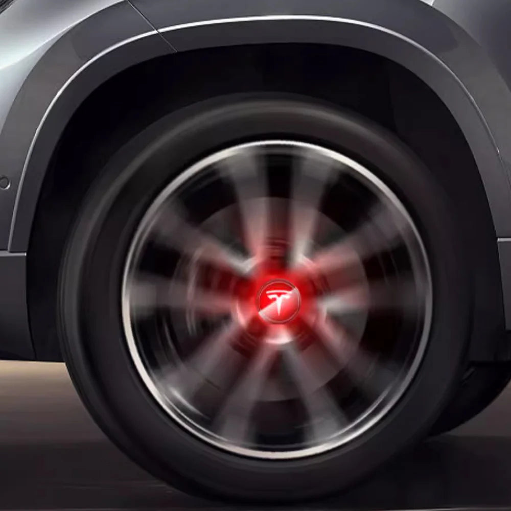 EVCORE Tesla Logo Model 3/Y LED Logo Center Caps Wheel Hub Caps Cover 4PCS