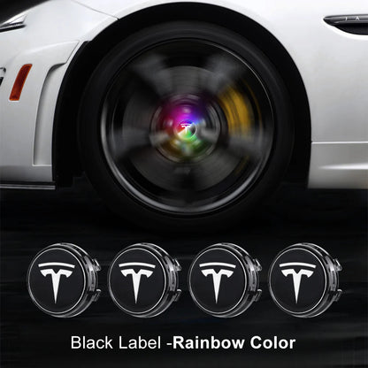 EVCORE Tesla Logo Model 3/Y LED Logo Center Caps Wheel Hub Caps Cover 4PCS
