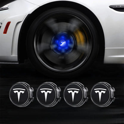 EVCORE Tesla Logo Model 3/Y LED Logo Center Caps Wheel Hub Caps Cover 4PCS