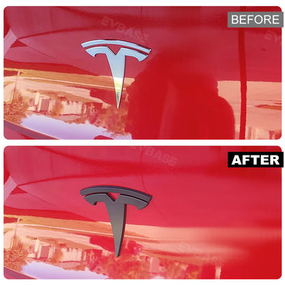 EVCORE Model 3 Y Steering Wheel Front/Rear Trunk Logo ABS Cover Sticker 3pcs