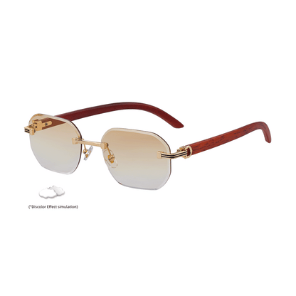 Rimless Photochromic Sunglasses – UV Protection Outdoor Shades