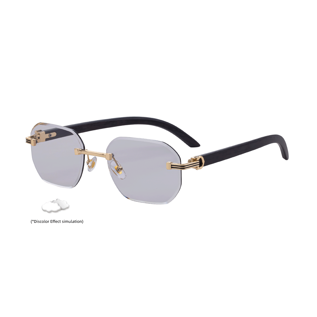 Rimless Photochromic Sunglasses – UV Protection Outdoor Shades