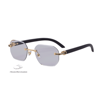 Rimless Photochromic Sunglasses – UV Protection Outdoor Shades