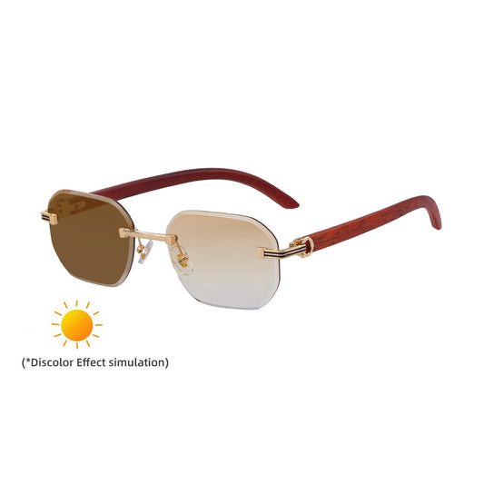 Rimless Photochromic Sunglasses – UV Protection Outdoor Shades