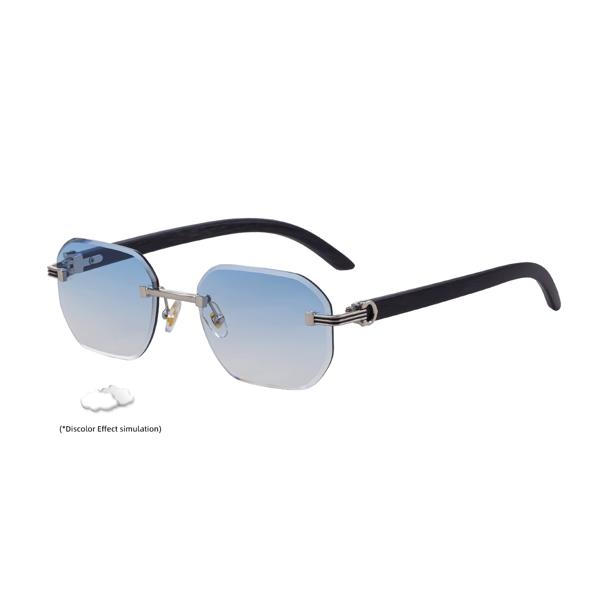 Rimless Photochromic Sunglasses – UV Protection Outdoor Shades