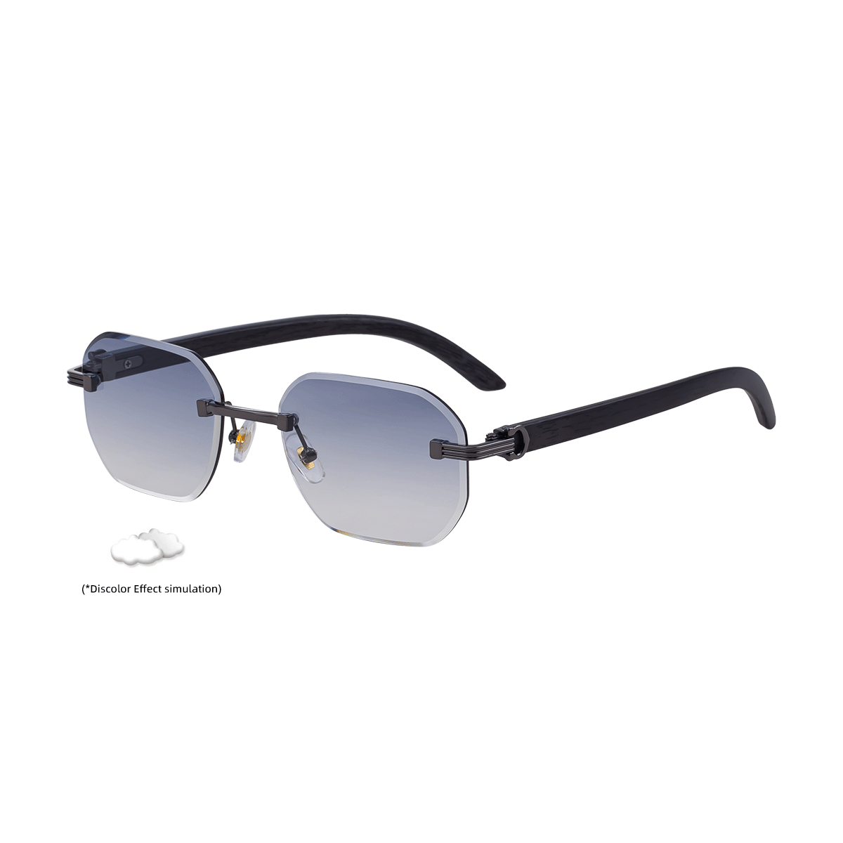 Rimless Photochromic Sunglasses – UV Protection Outdoor Shades