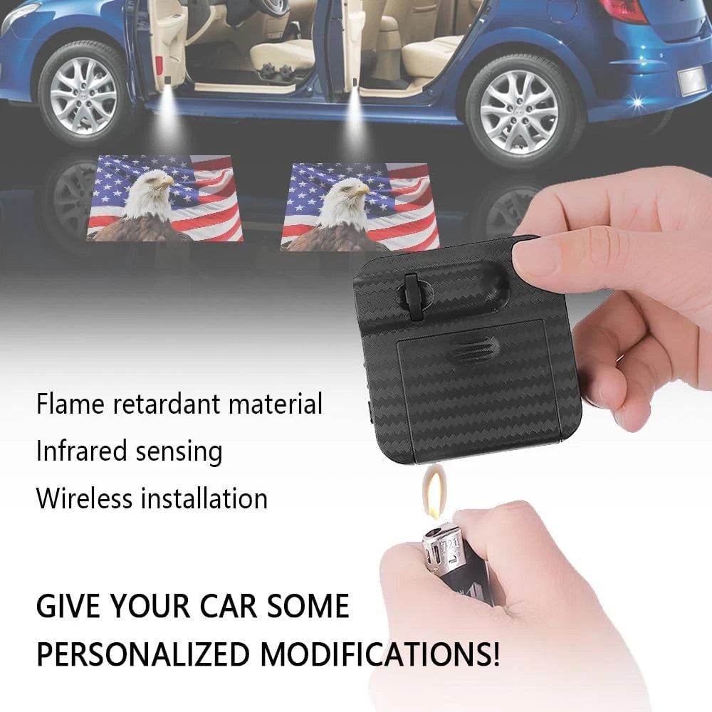 2PCS Car Door Lights Logo Projector, Color: Eagle Flag