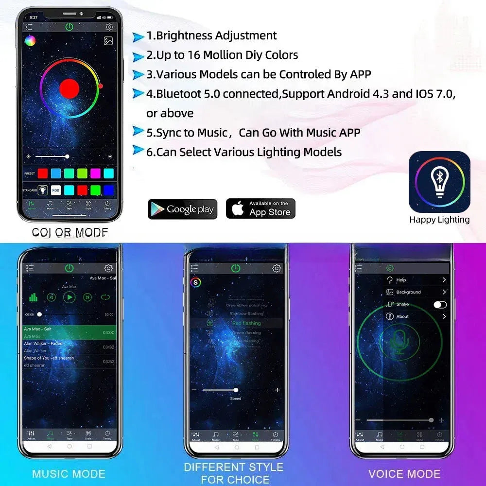 RGB Chassis Light APP Control Ambient Light LED Car Neon Light