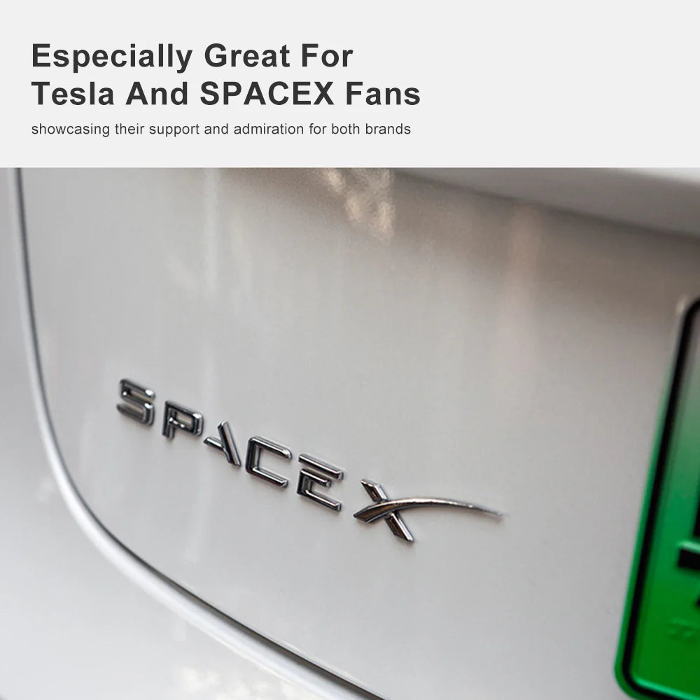 SPACEX Decals 3D Metal Tesla Emblem Sticker Tesla LOGO Cover for Model 3 Y X S Accessories