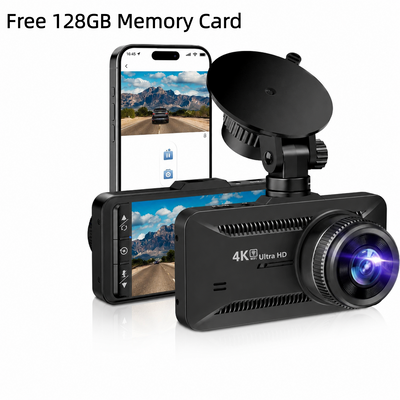 4K Dual Dash Cam Front & Rear with 128GB Card