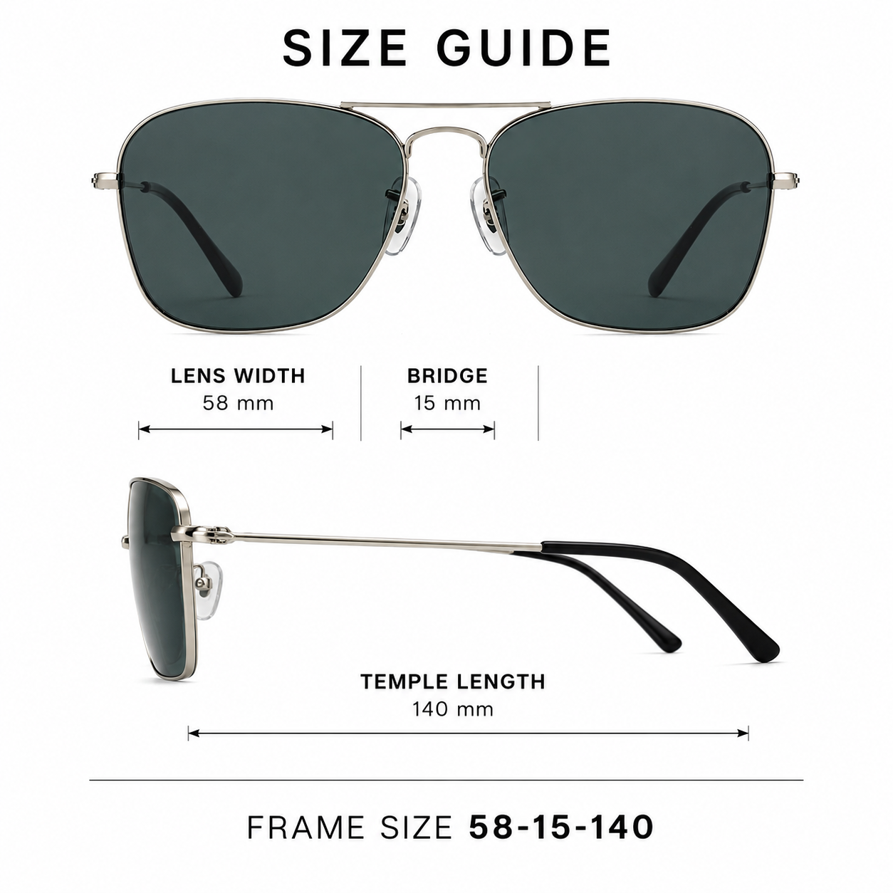 GC004 Classic Aviator Sunglasses – UV400 Mineral Glass Lenses for Everyday & Driving