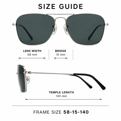 GC004 Classic Aviator Sunglasses – UV400 Mineral Glass Lenses for Everyday & Driving