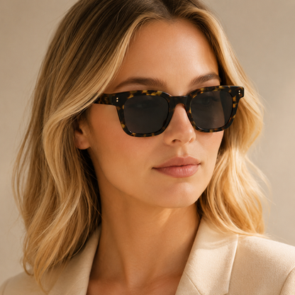 SA2601038 Bold Acetate Square Sunglasses – TAC Polarized UV400 Protection
