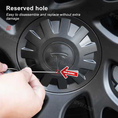 EVCORE Tesla Model 3 Highland Wheel Center Hub Caps 18 Inch Überturbine Wheel Center Caps Kit 4PCS