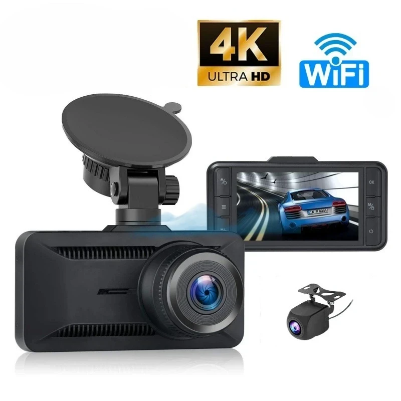 4K Dual Dash Cam Front & Rear with 128GB Card
