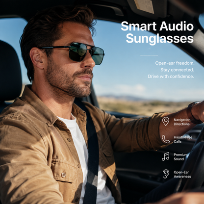 Navigator-Style Smart Audio Sunglasses with Open-Ear Bluetooth Audio-VA28